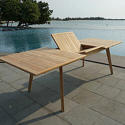 Mes Table de jardin extensible 180/240x100x75 cm en teck naturel