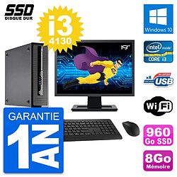 PC HP ProDesk 400 G1 SFF Ecran 19" i3-4130 RAM 8Go SSD 960Go Windows 10 Wifi · Occasion 