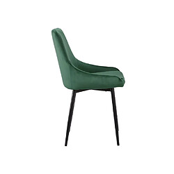 Acheter Vente-Unique Lot de 6 chaises - Velours et métal noir - Vert - MASURIE