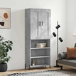 Maison Chic Buffet,Meuble de Rangement,commode pour salon,Cuisine Gris béton 69,5x34x180 cm Bois d'ingénierie -MN98498