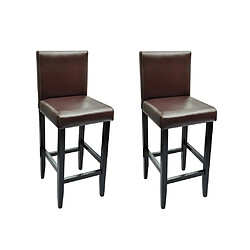 vidaXL Tabourets de bar lot de 2 marron foncé similicuir