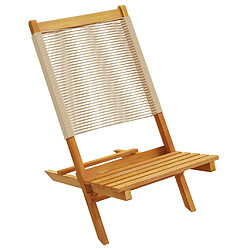 Avis vidaXL Chaises de jardin lot de 2 beige bois d'acacia et polypropylène