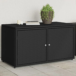 vidaXL Armoire de rangement jardin noir 110x55x60,5 cm résine tressée 