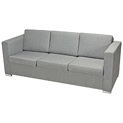 Avis Maison Chic Canapé à 3 places,Canapé droit,Sofa de Salon,Banquette Tissu Gris clair -GKD368492