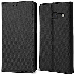 Moozy Case Flip Cover pour Samsung A5 2017, Noir - Étui à Rabat Magnétique Intelligent avec Porte-Cartes et Support