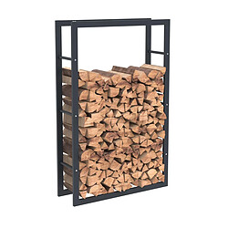 Bcelec HHWPF0022 Rangement à bois en acier noir 125*80*25CM, rack pour bois de chauffage, range-bûches