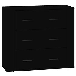 Maison Chic Buffet,Meuble de Rangement,commode pour salon,Cuisine Noir 80x33x70 cm Bois d'ingénierie -MN56665