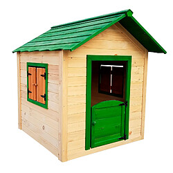 Maisonnette en Bois pour Enfants Robincool Kela 138x116x132 cm 1,6 m² Porte Battante, Fenêtres et Étage