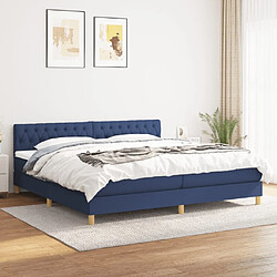 Maison Chic Lit Adulte - Lit simple Lit à sommier tapissier avec matelas moelleux - Meuble de Chambre - Bleu 200x200 cm Tissu -MN92959