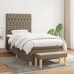 Maison Chic Lit Adulte - Lit simple Lit à sommier tapissier avec matelas moelleux - Meuble de Chambre - Taupe 100x200 cm Tissu -MN99010