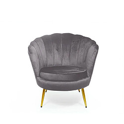 Meubler Design Fauteuil Arrondi Pied Or Gatsby - Gris