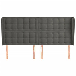 Avis Maison Chic Tête de lit scandinave avec oreilles,meuble de chambre Gris foncé 163x23x118/128 cm Velours -MN70744