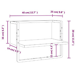 vidaXL Étagère murale avec barre chêne sonoma 40x25x30 cm pas cher