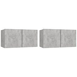 Acheter Maison Chic Ensemble de meubles TV 4 pcs | Banc TV Moderne pour salon | Meuble de Rangement - Gris béton Bois d'ingénierie -MN89853