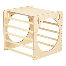 KateHaa Activity Cube en bois aux couleurs naturelles | Structure / Cadre d'escalade d'intérieur pour enfants | Jouets Montessori