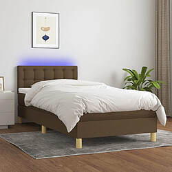 vidaXL Sommier à lattes de lit matelas et LED Marron foncé 100x200cm