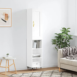 Maison Chic Buffet,Meuble de Rangement,commode pour salon,Cuisine Blanc 34,5x34x180 cm Bois d'ingénierie -MN95968