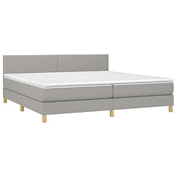 Acheter Sommier à lattes et matelas LED,Cadre à lattes de lit pour Adulte Gris clair 200x200 cm Tissu -MN90760