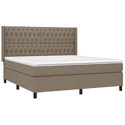 Avis vidaXL Sommier à lattes de lit matelas et LED Taupe 180x200 cm Tissu