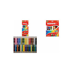 Kores crayons couleur 'DUO', étui en carton de 24 + taille- () 