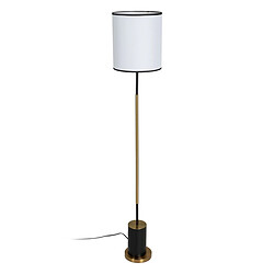 BigBuy Home Lampadaire Blanc Noir Doré Fer Tissu 40 W 28 x 28 x 157 cm