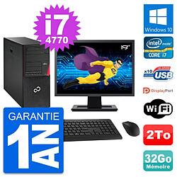 PC Tour Fujitsu P720 Ecran 19" Intel i7-4770 RAM 32Go Disque 2To Windows 10 Wifi · Occasion 