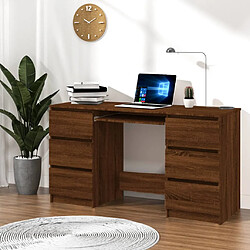 vidaXL Bureau Chêne marron 140x50x77 cm Bois d'ingénierie