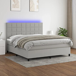 Sommier à lattes,Cadre à lattes de lit et matelas et LED pour Adulte Gris clair 160x200 cm -MN72325