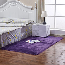 LUUCOZK Tapis moelleux en fausse fourrure, tapis à poils longs pour chambre à coucher, salon, violet-40x60cm