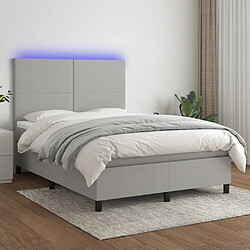 Sommier à lattes,Cadre à lattes de lit et matelas et LED pour Adulte Gris clair 140x190 cm -MN51018