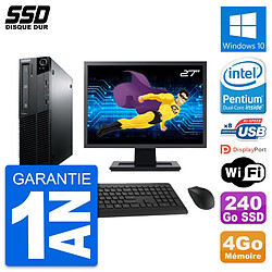 PC Lenovo M81 SFF Ecran 27" Intel G630 RAM 4Go SSD 240Go Windows 10 Wifi · Occasion 