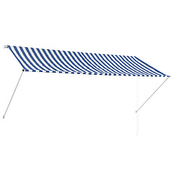 Maison Chic Store banne | Auvent rétractable de porte | Marquise Brise-soleil 300x150 cm Bleu et blanc -GKD38539