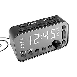 Universal Radio FM DAB Réveil numérique LCD Rétroéclairage Double port USB Minuteur de sommeil Bureau Chambre Voyage |