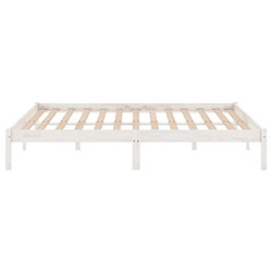 Acheter vidaXL Cadre de lit sans matelas blanc bois massif