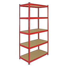 Monstershop Monster Racking 10 Rayonnages Z-Rax en Acier Sans Boulons Rouges 90cm x 183cm x 45cm