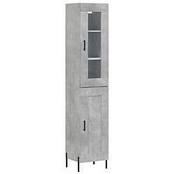 Maison Chic Buffet,Meuble de Rangement,commode pour salon,Cuisine Gris béton 34,5x34x180 cm Bois d'ingénierie -MN26315