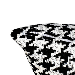 Avis Coussin avec Rembourrage Design Pied-de-Poule Ribe Kuatéh Noir et Blanc 55x30 cm