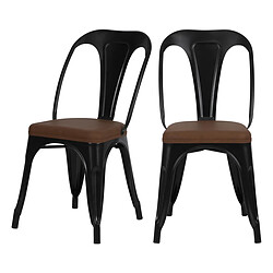 Rendez Vous Deco Chaise indus Charly noire (lot de 2) 