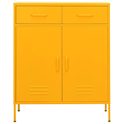 vidaXL Armoire de rangement Jaune moutarde 80x35x101,5 cm Acier