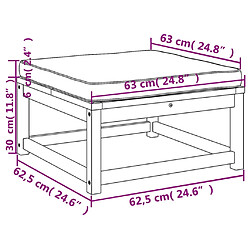 vidaXL Repose-pied de jardin avec coussins bois massif d'acacia pas cher