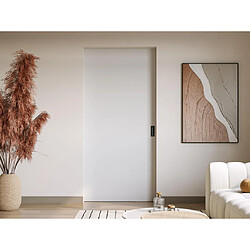 Vente-Unique Porte coulissante avec système à galandage - H205 x L83 cm - MDF + PVC Blanc - VARIN II