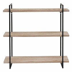 Acheter Mendler Étagère murale HWC-K78, Étagère suspendue Schweberegal, 3 étagères Bois massif industriel 60x60x18cm ~ naturel, métal noir