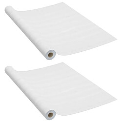 Decoshop26 Lot de 2 films autoadhésifs pour portes Bois blanc 210x90 cm PVC DEC022128 