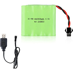 1 Pièce 4.8V Ni-Mh 2400mAh Batterie Rechargeable pour Télécommande De Voiture + Câble de Chargement