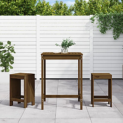 Maison Chic Table de bar et chaises d'extérieur 3 pcs,Ensemble de bar de jardin pour relax marron miel bois pin massif -GKD990738