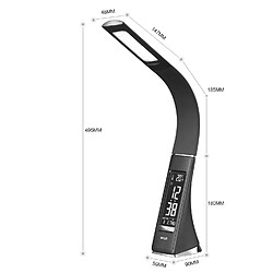 Acheter Wilit 5W lampe de bureau LED, lampe de chevet avec écran dimmable, lampe de table avec réveil, calendrier, affichage de la température, 3 niveaux de luminosité, contrôle tactile, noir [Classe énergétique A++]