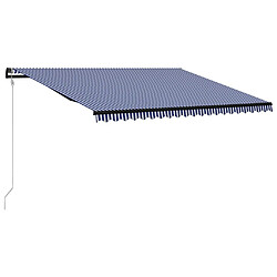 Maison Chic Store banne | Auvent rétractable de porte | Marquise Brise-soleil automatique 500x300 cm Bleu et blanc -GKD17497