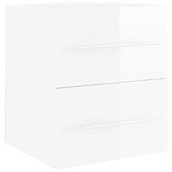 vidaXL Armoire d'évier Blanc brillant 41x38,5x48 cm Aggloméré