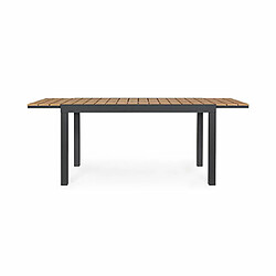 Avis Mes Table de jardin extensible 140/200 cm en alu anthracite et bois