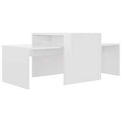 Maison Chic Ensemble de tables basses,Table Console pour salon Blanc brillant 100x48x40 cm Aggloméré -MN60931